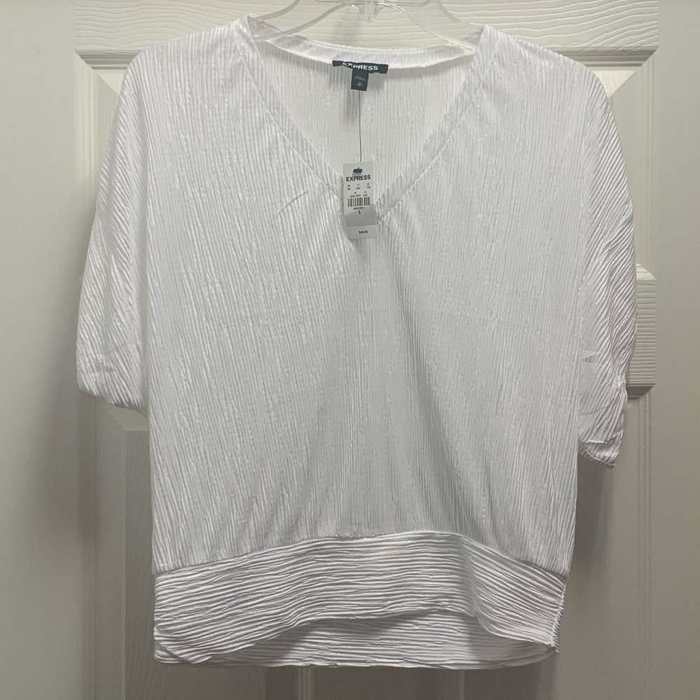 Express White Shiny Top (S)